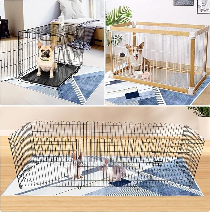 Large Rabbit Cage Liners,Washable Reusable Bunny Mat Pets Bedding Pad with Anti Slip Bottom Super Absorbent Rug Pads for Puppie Cat Guinea Pig Chinchilla Ferrets (78.7 in)