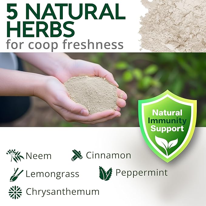Dust Bath Herb Blend for Chickens - Keep Feathers Clean & Healthy - Food Grade, Natural Nesting Box Herbs for Bedding, Coop Floor, USA (12 oz)