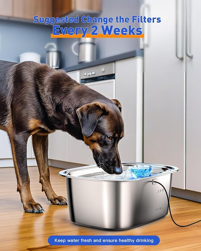 Dog Water Fountain Filter Replacement for PETNF Stainless Steel Pet Fountain Replacement Filters for D2223,D2341,D2322,D2340 Models,Lasts Two Months,7 Layer Vertical Filtration for Fresh Water