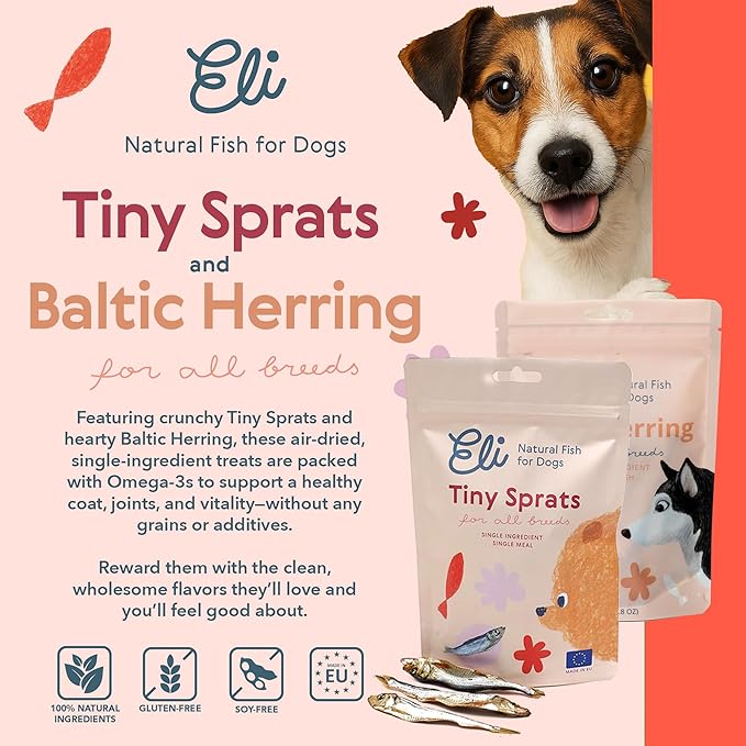 Eli Natural Fish Mix 2 Pack – Natural Premium Dog Treats, Cod Skin Dental Treats, Rich in Protein & Omega-3, Low Fat, Grain Free, Single Ingredient, Hypoallergenic, Gluten Free, Air Dried Fish Treats