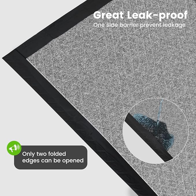 Charcoal Puppy Pads 28x34 Inches Extra Large Dog Pee Pads Odor-Control & Leak-Proof Disposable Pet Training Black New Edge-Wrapping Thicken Potty Pad for Dogs, Cats, Rabbits (30 Pieces)