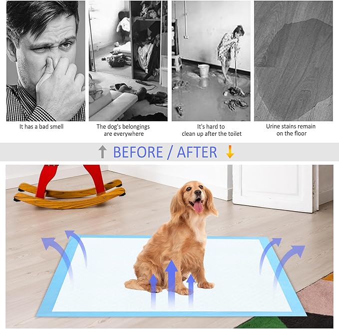 Puppy Pee Pads for Dogs - 30''x36'' Pet Training Dog Pee Pads, 60 Count Dog Pee Pads Extral Large, Heavy Absorbent & Leak-Proof Puppy Pads, Thicken 6 Layers Disposable Potty Pads for Dogs Cats