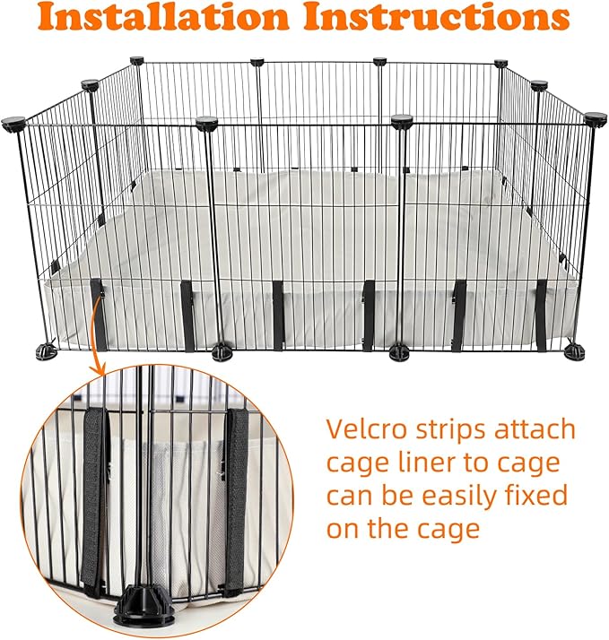 Waterproof Guinea Pig Cage Tarp Bottom for C & C Grids Habitat, 36"*24" Washable Guinea Pig Liner Base for Rabbits Hamsters Hedgehogs Ferrets Small Pets
