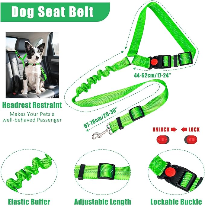 No Pull Dog Harness Adjustable Collar & Leash Set - Dog Halter Harnesses Collapsible Bowls & Poop Bag Dispenser Muzzle ID Tags Toys Fits Small Medium Large Dogs (Green-L)