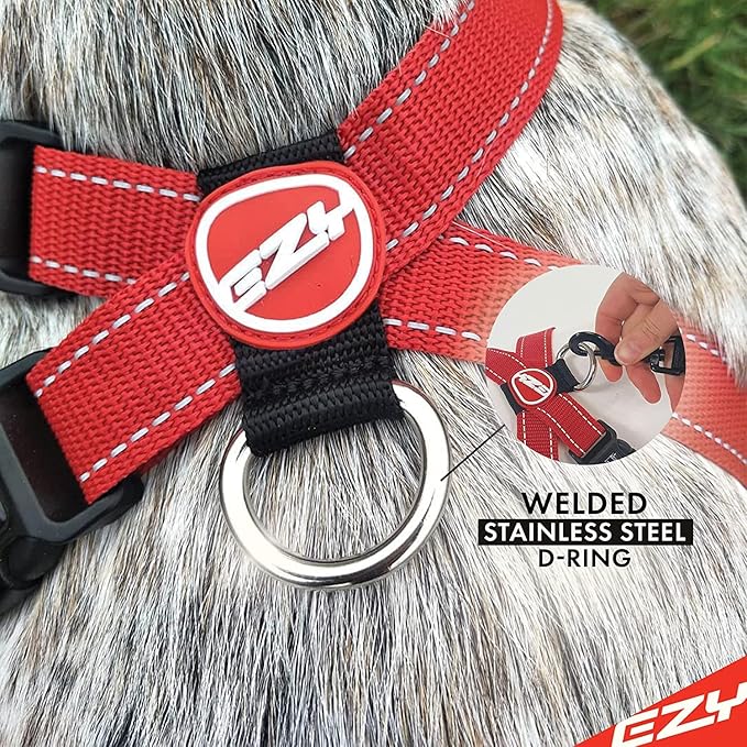 EzyDog Chest Plate No Pull Dog Harness – Escape Proof Harness with Reflective Stitching and Comfort Padding for Easy Walks, Training & Control - Car Restraint Included (Large, Green Camo)