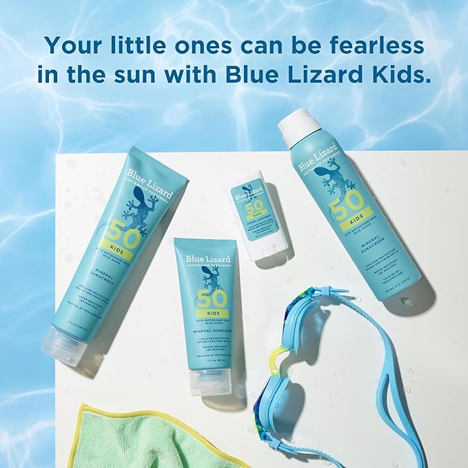 Blue Lizard Kids Mineral Sunscreen Spray SPF 50+, Brand, Broad-Spectrum UVA/UVB Protection, Water-Resistant, Zinc Oxide Formula, 5 fl oz