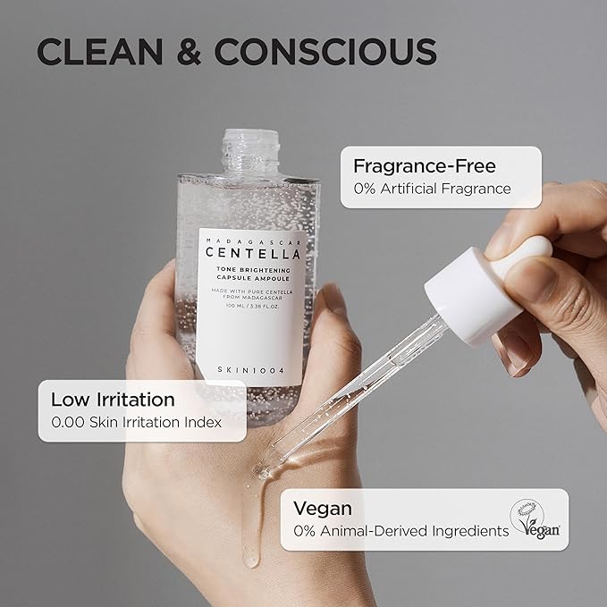 SKIN1004 Tone Balancing Capsule Ampoule, Niacinamide & Centella Serum for Face, Korean Hydrating Facial Serum for Dark Spot & Skin Tone with Tranexamic Acid, Korean Skin Care, 3.38 fl.oz / 100ml