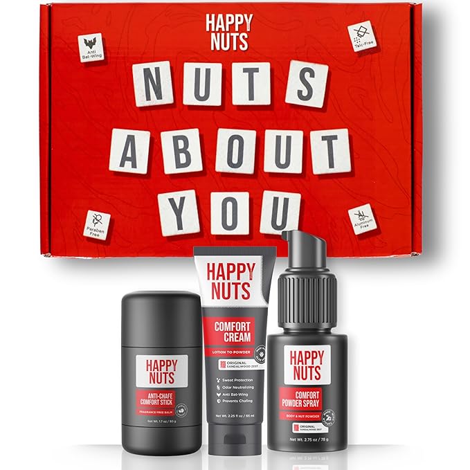 HAPPY NUTS - Nuts About You Anti Chafing Deodorant Essentials Bundle Kit - Gift Set for Men to Stay Fresh All Year Long