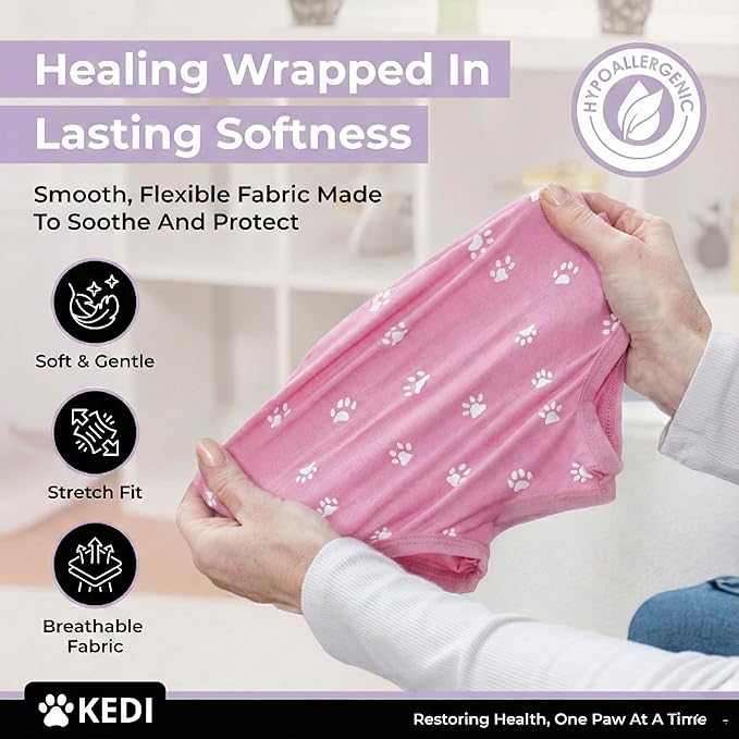 Kitten Recovery Suit Female, Kitten Onesie After Spay, Cat Surgery Suit Female After Surgery, Cone alternatives for Cats (Pink, Small)