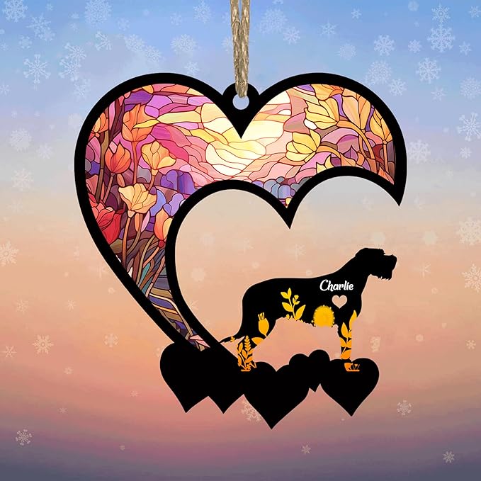 Lovely POD Irish Wolfhound Suncatcher Ornaments, Personalized Irish Wolfhound Memorial with Name, Dogs Loss Ornaments, Dog Remembrance Gift, Dog Memory Ornament, Loss of Dogs Sympathy Gifts