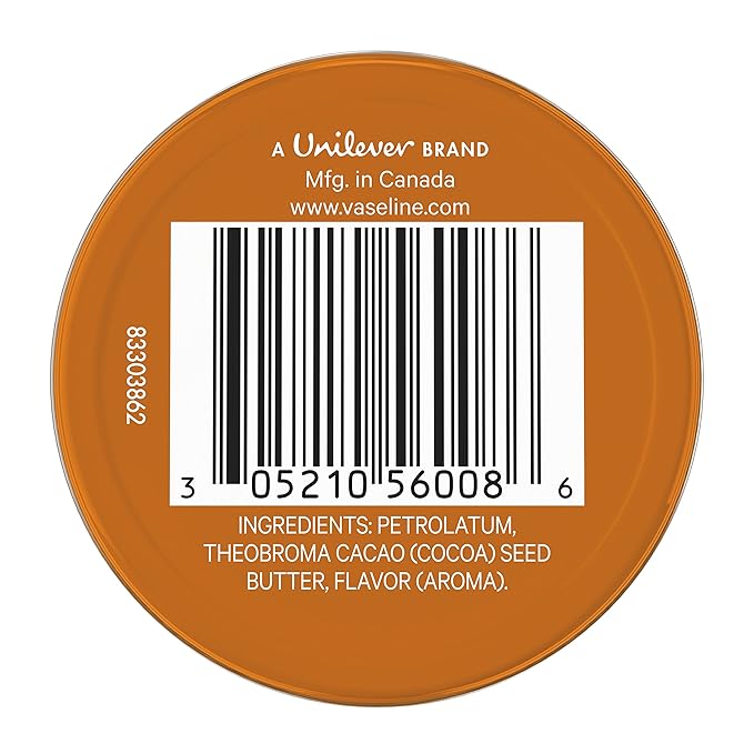 Vaseline Lip Therapy Lip Balm Tin, Cocoa Butter, 0.6 oz