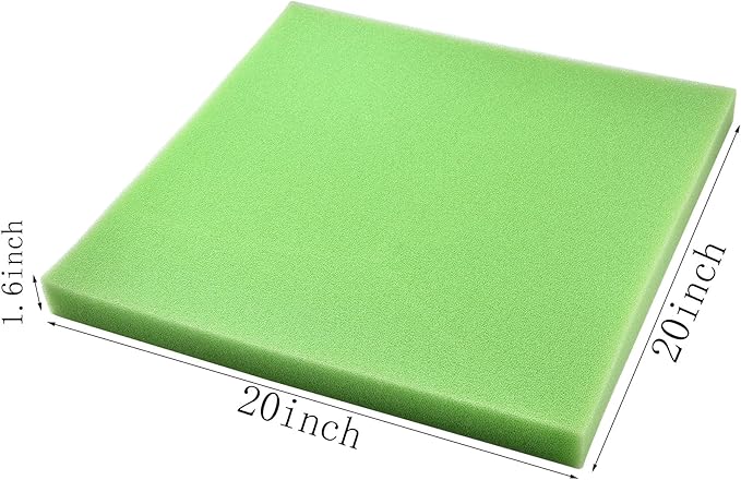 Bio Filter Foam Sponges, 20"x20"x1.6" 35PPI Filter Media Pad,Cut-to-Size Foam for Aquarium Fish Tank