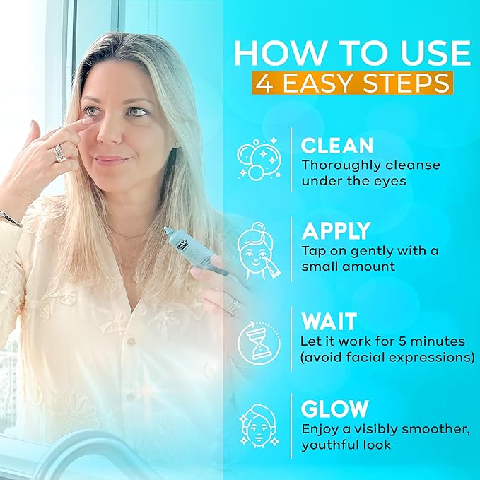 SEAMANTIKA Under Eye Cream with Collagen for Puffiness and Bags – 0.8 Fl Oz | Fast-Acting Eye Tightening Treatment for Wrinkles, Puffiness & Fine Lines | Lifts and Firms Under-Eye Area in Minutes
