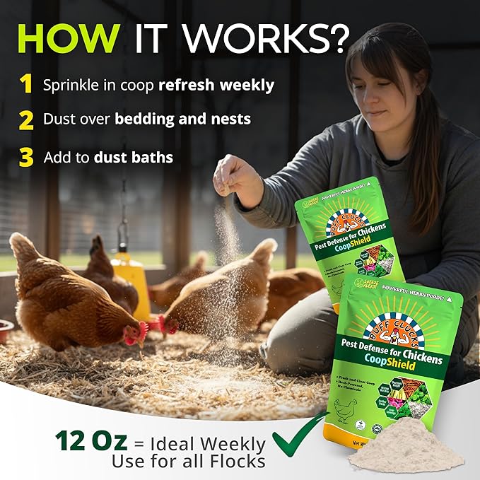 Dust Bath Herb Blend for Chickens - Keep Feathers Clean & Healthy - Food Grade, Natural Nesting Box Herbs for Bedding, Coop Floor, USA (12 oz)