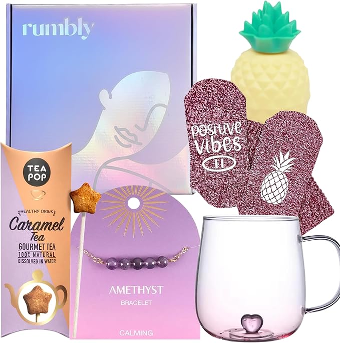 Surrogacy Care Package - Transfer Day Gift for Surrogate Mother & Intended Parents with Pineapple Lip Balm, Bracelet, Mug, Lucky Socks & Tea - Gestational Carrier Gift - 5 Items