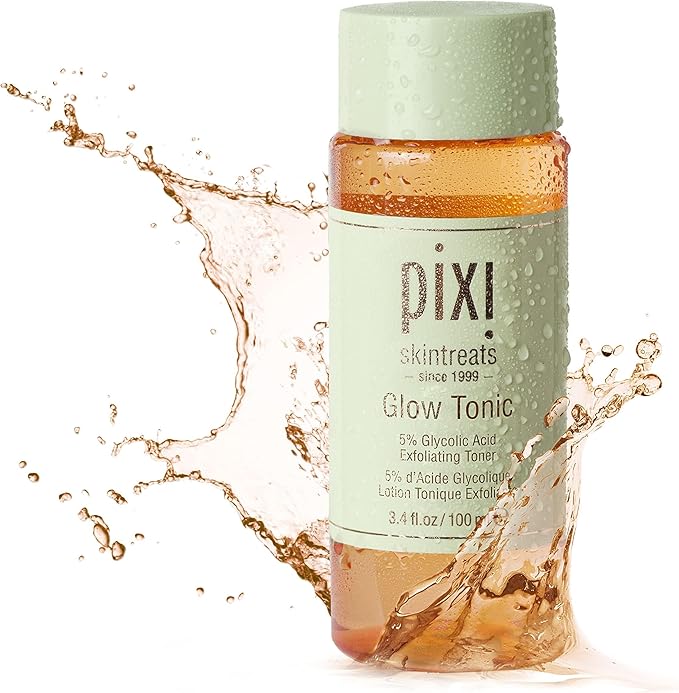 Pixi Glow Tonic Balancing Face Toner Glycolic Acid for Radiant Skin Daily Brightening Toner (3.4 fl oz / 100 ml)