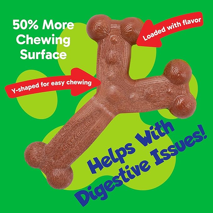Chew'ems Durable Chewy Dog Toys | Long-Lasting & Flavorful Chew Dog Toys, Large Dog Breeds| Bacon-Flavored, Large Dogs