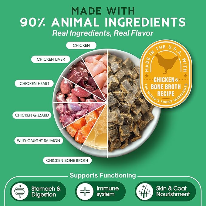 Farmland Traditions The Good List Air-Dried Dog Food, Premium Chicken & Bone Broth for Dogs, Protein Rich & Grain-Free Nutrition, 5.5 Pound Bag