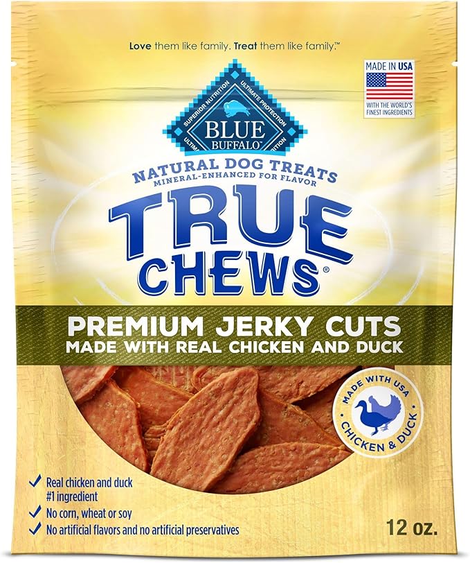 Blue Buffalo True Chews Premium Jerky Cuts Natural Dog Treats, Duck 12 oz