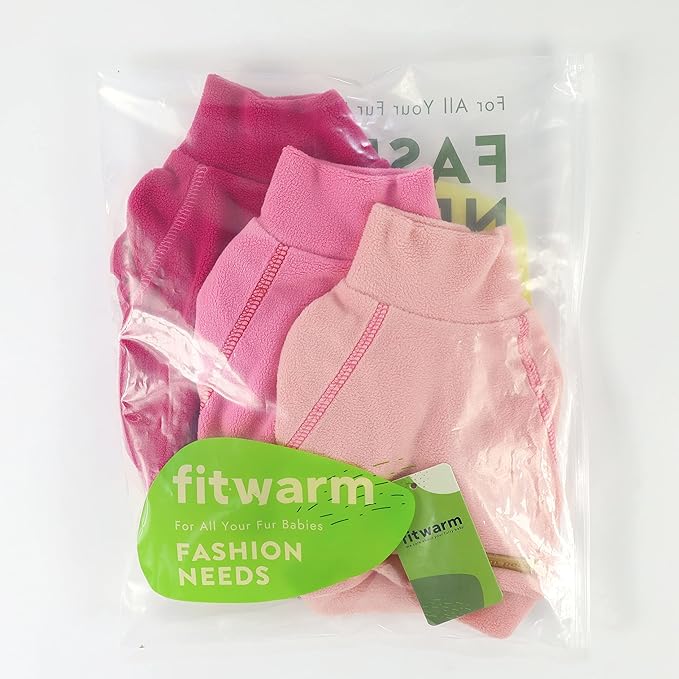 Fitwarm Classic Fleece Dog Sweater, Turtleneck Dog Sweatshirt, Cat Apparel, Pink, Rose, Baby Pink, XXL