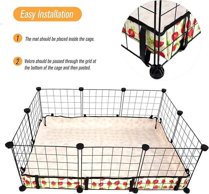 Guinea Pig Cage Liner，Washable Waterproof Oxford Cloth Cage Liners for Small Animals,Hamster Chinchilla Hedgehog Rabbit and Other Small Animals Not Include Cage