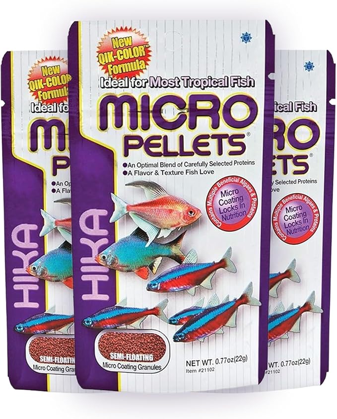 Micro Pallets Fish Food 0.77 oz (Pack of 3) Including Trinity Treats Microfiber Cleaning Cloth(Micro Pallets Fish Food)