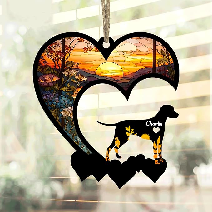 Lovely POD Dalmatian Suncatcher Ornaments, Personalized Dalmatian Memorial with Name, Dogs Loss Ornaments, Dog Remembrance Gift, Dog Memory Ornament, Loss of Dogs Sympathy Gifts