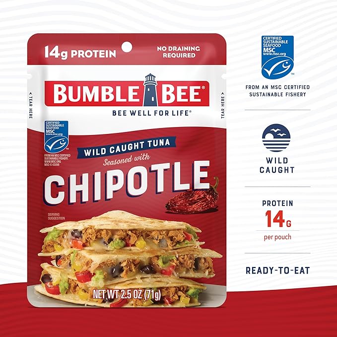 Bumble Bee Chipotle Seasoned Tuna, 2.5 Ounce Pouch (Pack of 2)