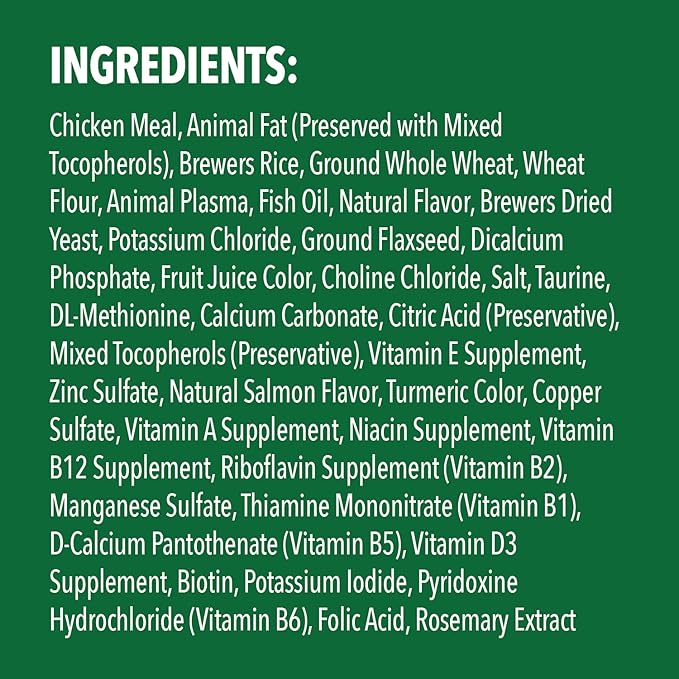 Greenies Feline Smartbites Skin & Fur Crunchy and Soft Natural Cat Treats, Salmon Flavor, 4.6 oz. Pack (Pack of 2)