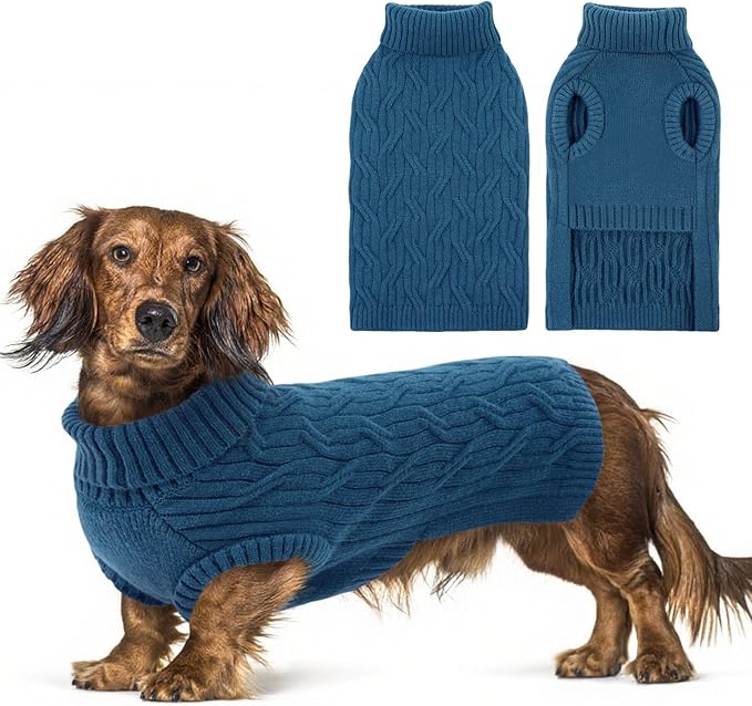 Queenmore XL Dog Sweater,Dog Sweaters for Extra Large Dogs Girls Boys,Warm Pullover Sleeveless Winter Dogs Sweaters,Pet Christmas Coat for Extra Large Breeds,Pitbull, Boxer(Blue,XL)