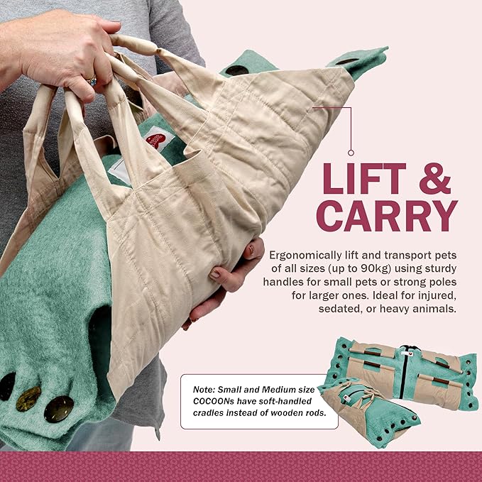 Cocoon® - Eco-Friendly Pet Burial & Cremation Ceremony Kit (Premium Wool) - Casket for Dogs and Cats (Choose Size & Color) (Large, Aqua)