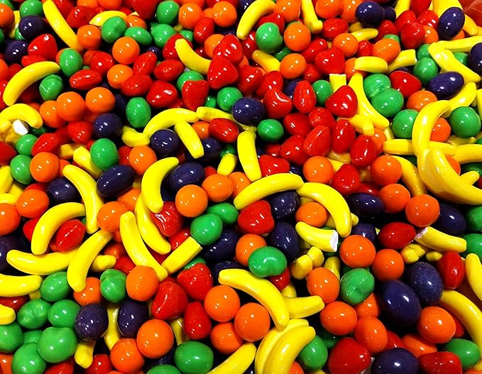 Mini Fruit Shaped Candy - 1 lb of Sweet Crunchy Candies Perfect for your Dish or Vending Machines