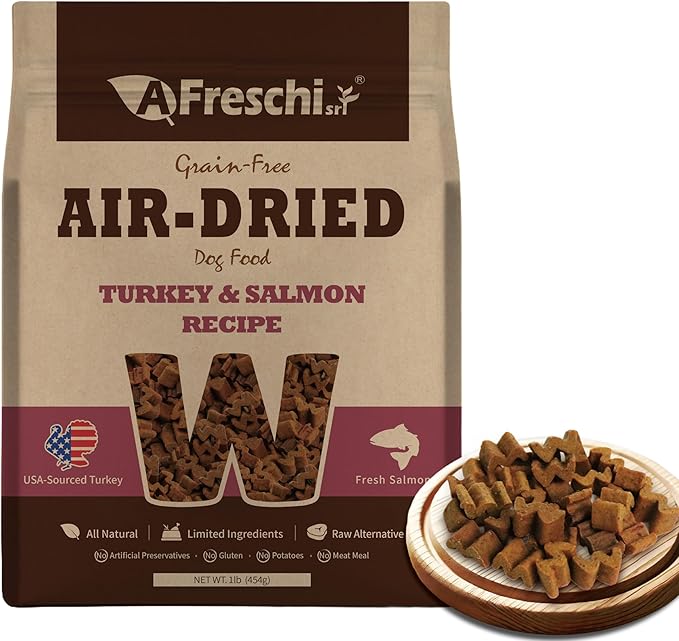 AFreschi SRL Dog Food, Dry Puppy Food, Turkey & Salmon Recipe, All-Natural, Complete & Balanced, Grain-Free, High-Protein, Limited Ingredients.1lb