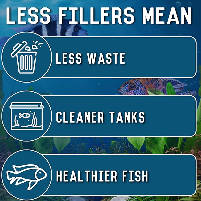 RON'S CICHLIDS Juvie Blend African Cichlid Fish Food, Premium Tropical Fish Food Pellets with Protein, Veggies & Fruits for Healthier, Brighter & Bigger Tropical Fish & Cleaner Tanks, 5.5 LB