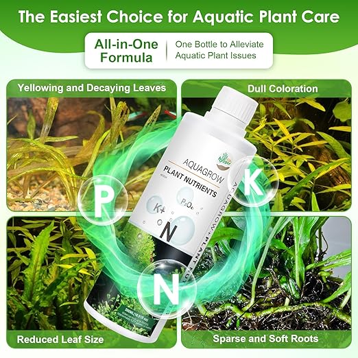 HC034 Aquarium Plant Liquid Fertilizer - Advanced Macro Nutrient Solution for Freshwater Planted Tanks, Promotes Root & Leaf Growth, 150ml/500ml/1000ml (1000mL)