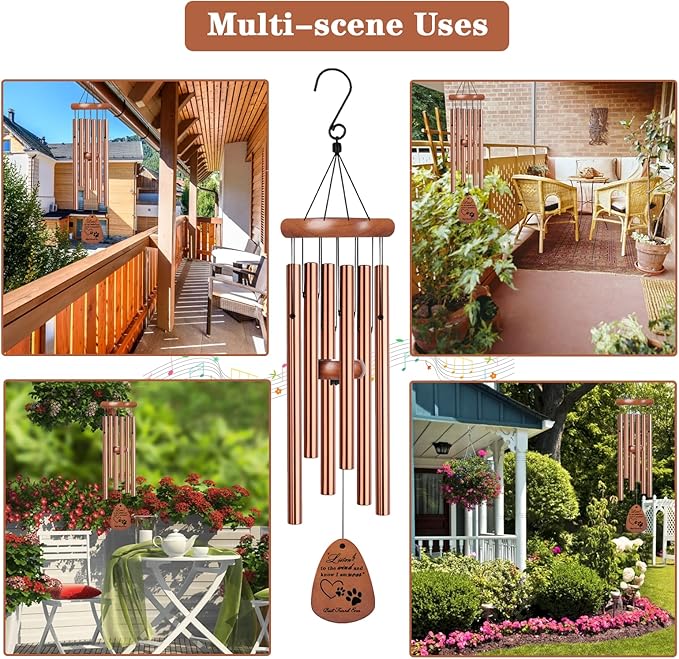 Dog Memorial Gifts, 28" Pet Memorial Wind Chimes, Pet Loss Sympathy Gift, Loss of Dog Remembrance Condolences Passing Away Gift