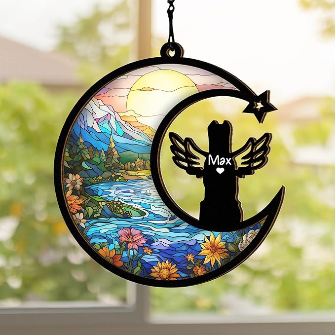 Chillever Cane Corso Memorial Suncatcher – Custom Dog Loss Ornament, Sympathy Gift for Dog Lovers