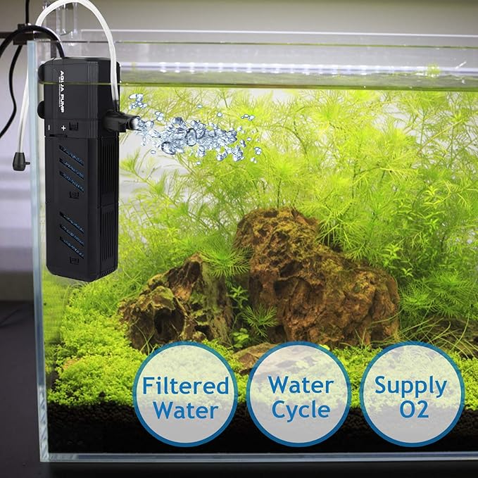 Submersible Aquarium Internal Filter 15W, Adjustable Fish Tank Filter with 400 GPH Water Pump for 150-300 Gallon Fish Tank
