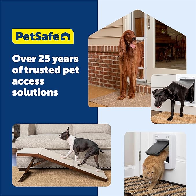 PetSafe Sliding Glass Pet Door - No-Cut DIY Install Doggy Door for Renters - Aluminum Frame - Adjustable Height 91 7/16" to 96" - Ideal for Large Dogs Up to 100 lb - White