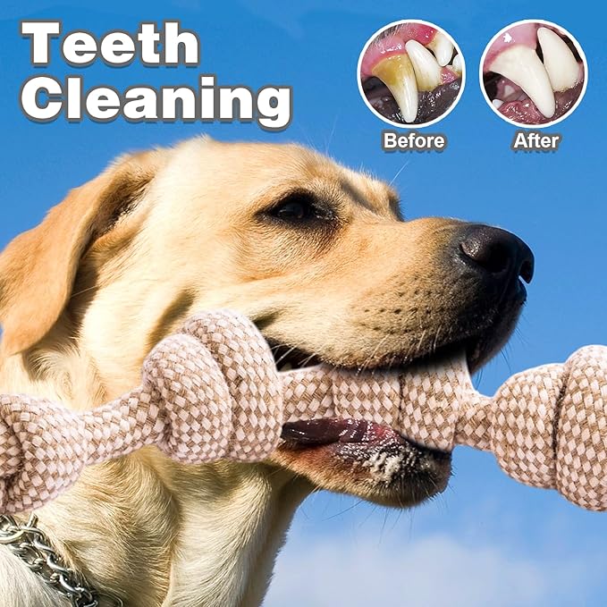Dog Rope Toy, Rope Toys for Dogs Aggressive Chewers, for Large Dogs for Cleaning Teeth, Bite Resistant, 1 Pack
