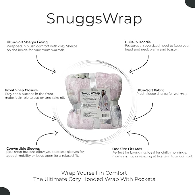 E&S Pets Sherpa Wearable Blanket Hoodie for Women – Soft Fleece Snuggs Wrap – 32 Dog & Cat Breeds – Warm Pet Lover Gifts