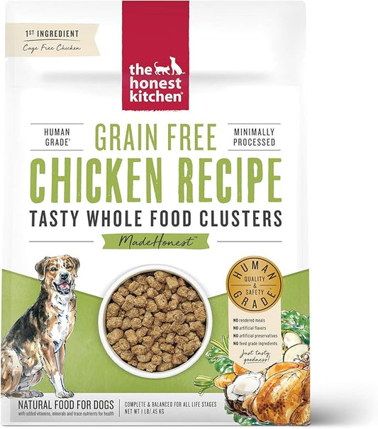 The Honest Kitchen Human Grade Whole Food Clusters Grain Free Chicken Dry Dog Food, 1 lb Trial Pouch