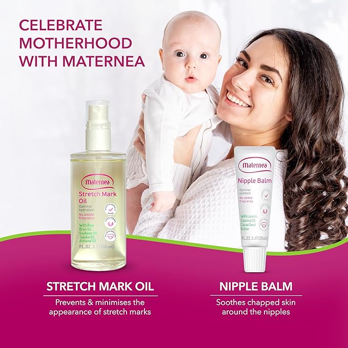 Stretch Mark Cream for Pregnancy – Nourishing Maternity Skin Care with Almond, Jojoba Oils, Vitamins C and E – Helps Hydrate and Improve the Look of Stretching Skin – 5 fl oz (150 ml)
