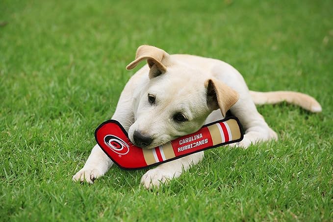 Pets First NHL Carolina Hurricanes Stick Toy for Dogs & Cats. Play Hockey with Your Pet with This Licensed Dog Tough Toy Reward!