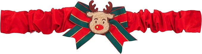 Blueberry Pet Christmas Reindeer Dog Collar Cover, Festival Fever Holiday Decorative Sleeve for Small, Medium & Large Dog Collars