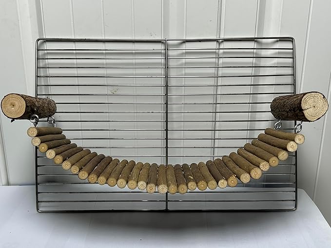 Chinchilla Wooden Ladder Bridge Platform Toy, Suspension Bridge, Small Animal Climbing Toys for Hamsters Sugar Glider Squirrel Gerbils Rat and Other Small Animals