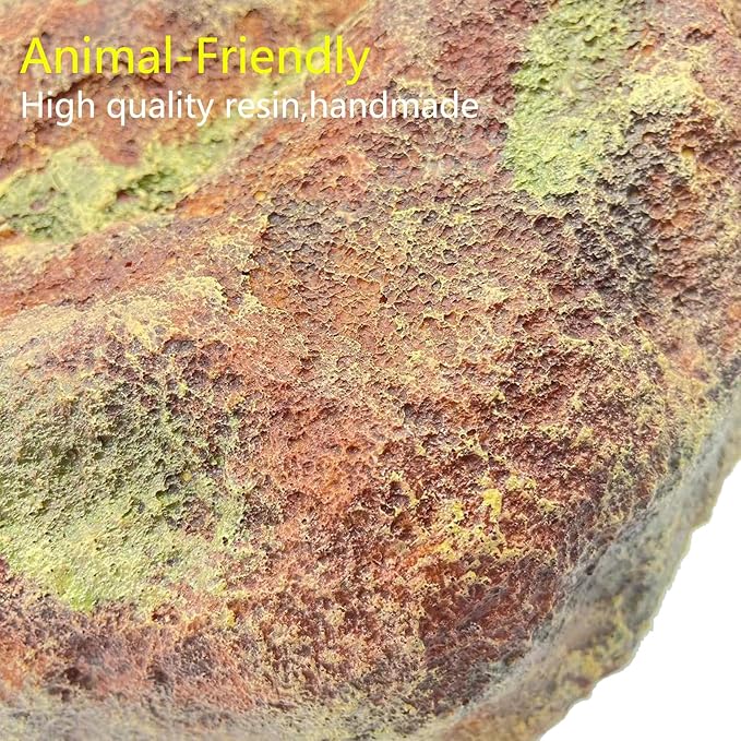 Extra Large Reptile Hide Resin Snake Hideout for Ball Pythons Amphibians Hides and Caves Simulation Rock Reptile Habitat Hidden for Habitat Lizard Leopard Gecko Bearded Dragon