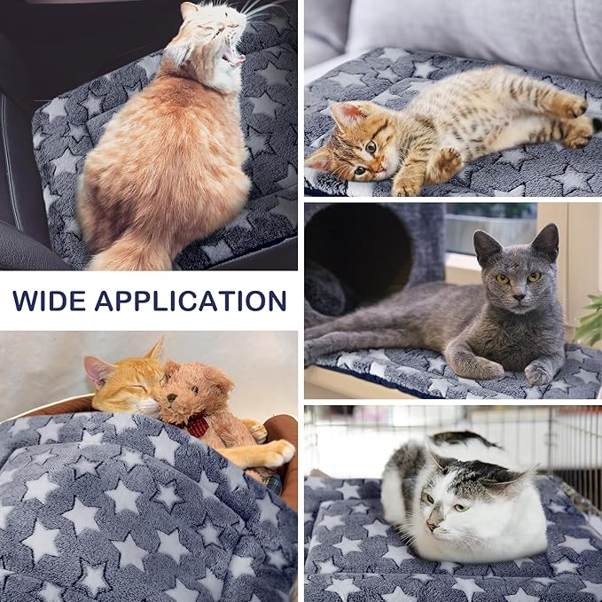 VitalCozy 4 Pcs Winter Dog Crate Pads, Ultra Soft Warm Washable Dog Cat Bed Mat for Pet Crate Comfortable Replaceable Reversible Kennel Pad for Small, Medium, Large Dogs(20 x 30 x 1.6 Inch,Blue)