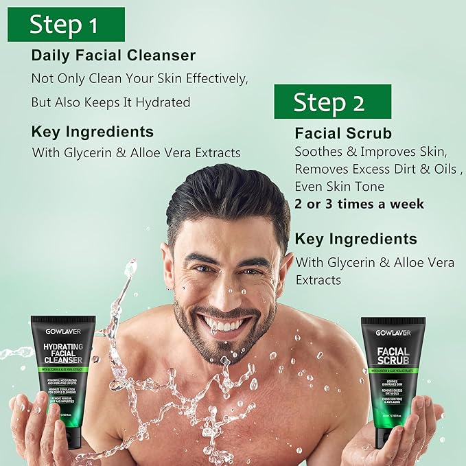 Gifts for Men,Skin Care for Men,Hydrating & Moisturizing Face Care Routine for Mens All Skin Types,Birthday Fathers Gifts Valentines for Him Dad Boyfriend Husband Christmas Stocking Stuffers