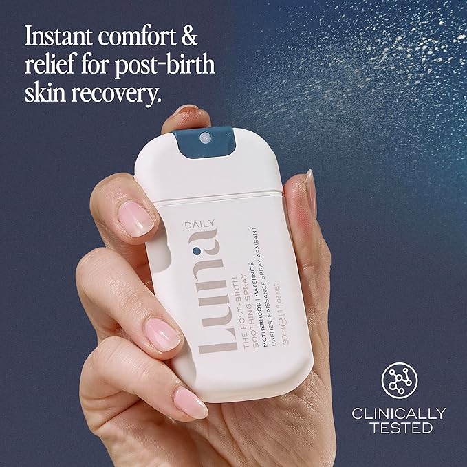 Luna Daily Postpartum Spray, Fragrance-Free with Aloe Vera | pH-Balanced Perineal & Feminine Recovery Care | Cooling Relief for Intimate Itch | Vegan, Soothing Cleanser & Pregnancy-Safe, 30ml